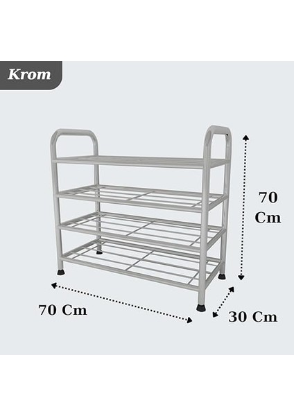 4 Katlı Ayakkabılık Düzenleyici Çok Amaçlı Raf Konsept Metal Raf Krom fiyatları