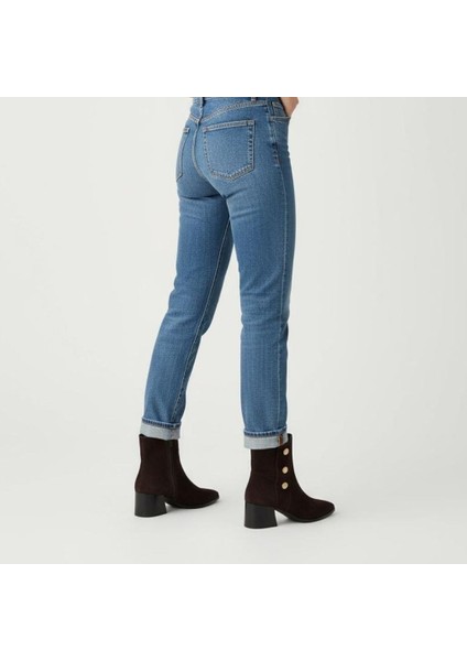 Kahve Süet Hakiki Deri Gold Düğme Detaylı Kadın Sivri Burunlu Bot fırsatları