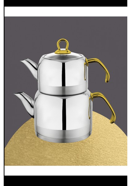 Ilda Maxi Çelik Çaydanlık Serisi (Gold)