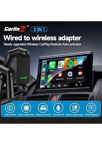5.0 2AIR 2 In 1 Android Auto & Carplay 2023 En Güncel Versiyon Kablosuz Wireless Adaptör modelleri