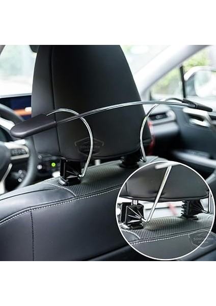 Aksesuar Oto Koltuk Arkası Elbise Askılığı Ceket Askısı Krom Metal Araç Içi Askılık Kaydırmaz Yüzeyli Kıyafet Askısı modelleri