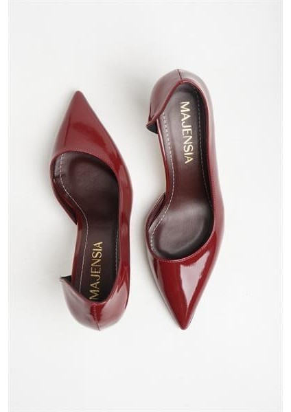 155056 Klasik Topuklu Ayakkabı Bordo Rugan fırsatları