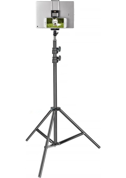 Tablet Tutucu 2in1 Telefon Tutucu Başlık Standart Vidalı Çift Taraflı Yatay Dikey Kullanım Açılabilir Katlanabilir Yayıncı Vlog Youtuber Ayağı