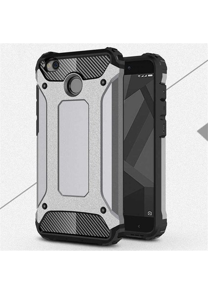 4x ile Uyumlu Kılıf Crash Zırh Tipi Çift Katmanlı Silikon Kapak,gri