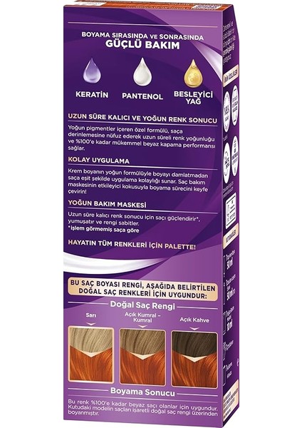 Yoğun Göz Alıcı Renk Saç Boyası 7-77 Yoğun Bakır fiyatları