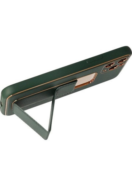 CPT16 iPhone 11 Pro Kılıf Coco Deri Standlı Kapak - Yeşil modelleri