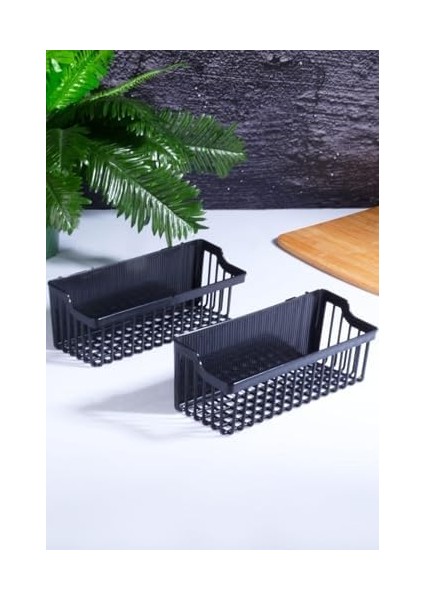 Kitchen 2 Adet Yapışkanlı Çok Amaçlı - Mutfak Rafı Plastik Şampuanlık Organizeri Siyah fiyatları