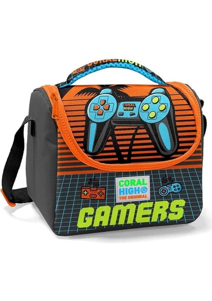 High Ilkokul Beslenme Çantası - Erkek Çocuk - Gri Kırmızı Gamers