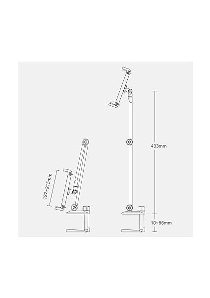 Profesyonel 2 Eklemli Telefon ve Tablet Tutucu 360 Derece Dönebilen Kol ve iPad ile Uyumlu Telefon Standı Olan Metal Taban Alüminyum Gövde 43CM Kol Uzunluğu MK43 Siyah fırsatları
