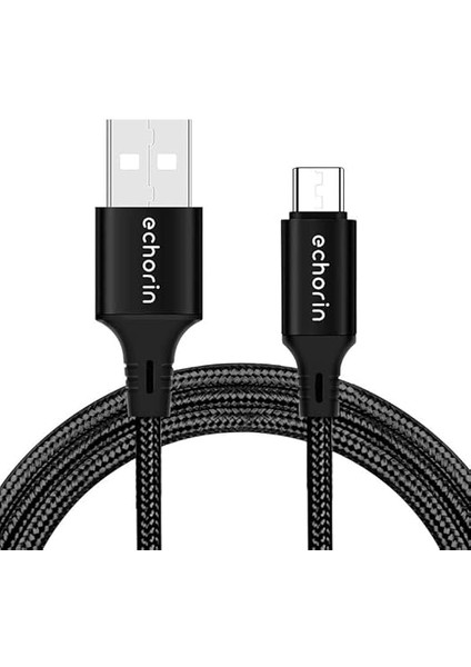 Usb-A'dan Usb-C'ye Örgülü, 1 Metre, Hızlı Şarj ve Data Kablosu, Siyah