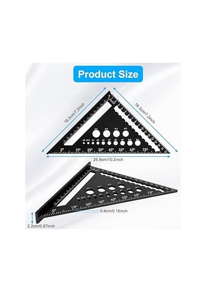 5'i 1 Arada Üçgen Cetvel Marangozlar Kare Alet, 18 cm Kombinasyon Kare, 1 Marangoz Kalemi ve 1 Derin Delik Işaretleyici ve 20 Yedek Parça, Marangoz Düzen Cetveli Hassas Gonyometre fiyatları