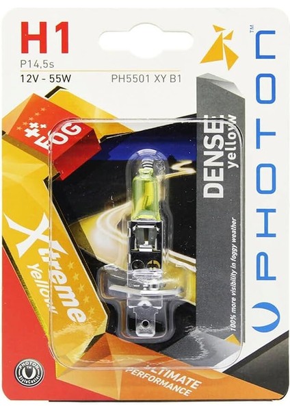H1 Xtreme Yellow Sarı Ampül, 12V - 55W, P14.5S