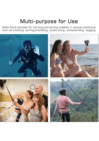 Gepuly Pole 45'' (1150 Mm) Sualtı Özçekim Sopası , Su Geçirmez Kolu Kavrama Monopod Alüminyum Gopro - Max INSTA360 - Akaso Djı Osmo Dijital Kameralar Için Selfi Çubuğu indirimleri