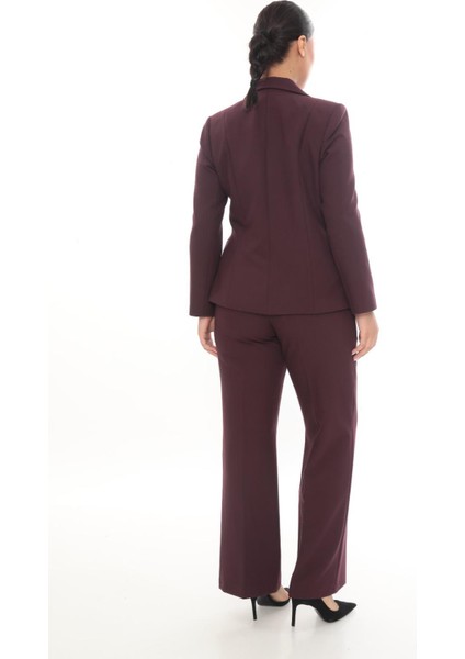 Kadın Şık Blazer Ceket Pantolon Takım Zarif Günlük Ofis Model