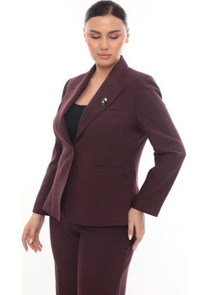 Kadın Şık Blazer Ceket Pantolon Takım Zarif Günlük Ofis Model modelleri