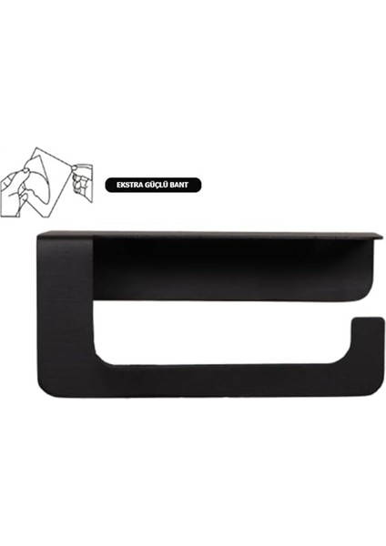 Yapışkanlı ve Vidalı Mat Siyah Telefon Raflı Tuvalet Kağıtlığı Wc Kağıtlık Tuvalet Kağıdı Askısı fırsatları