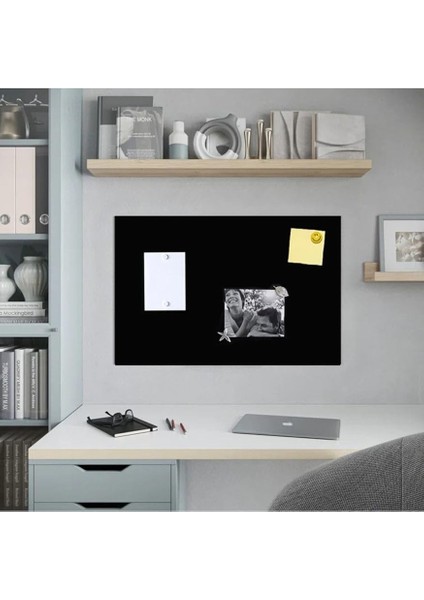 Magnet Magnet Panosu, Dekoratif Mıknatıslı Pano, Siyah, Metal Pano, 50X70 cm