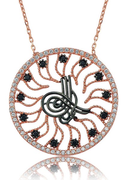 925 Ayar Gümüş Tuğralı Güneş Kolye PT2610207 (800800)