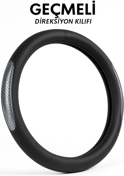 Toyota Camry 2007-2011 Geçmeli Direksiyon Kılıfı Delikli Siyah Gümüş Deri fırsatları