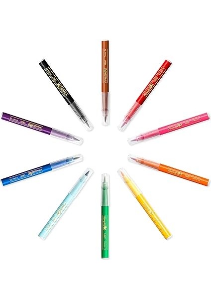 Kids Visaquarelle Fırça Uçlu Boya Kalemi 10 Renk, Fırça Başlı Esnek ve Yumuşak Uç, Yıkanabilir Su Bazlı Boya modelleri