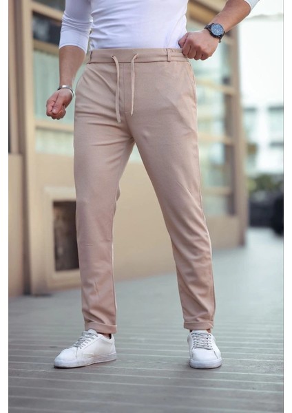 Erkek Diagonel Mikro Dokulu Cepli Beli Lastilki Pantolon - Gri fiyatları