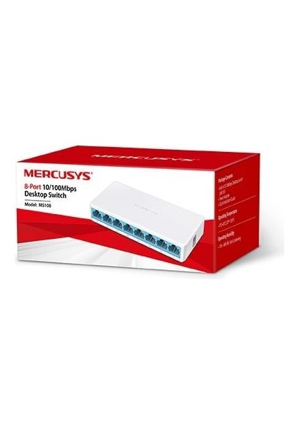 Tp-Lınk Mercusys MS108 8 Port 10/100 Yonetılemez Desktop Swıtch Plastik Kasa fiyatları