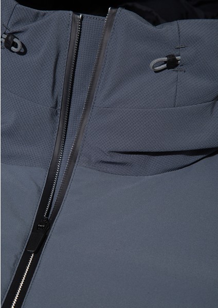 Su İtici Kapüşonlu Gri Şişme Mont 0110663-80776