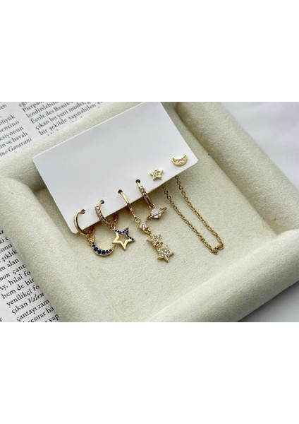 Çelik 6lı Göz Küpe Seti