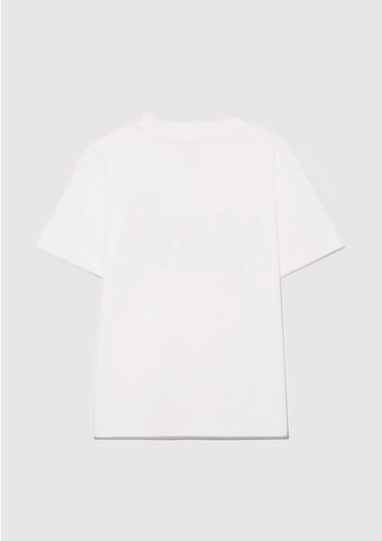 Mavi Baskılı Ekru Tişört 6610280-70057