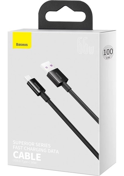 66W 100 cm Type-C Şarj Kablosu Siyah