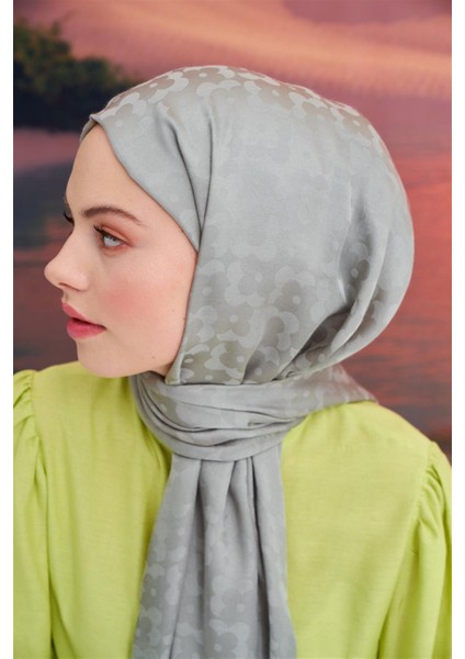 Çiçek Desen Jakar Italyan Ipekli Şa Açık Gri fiyatları