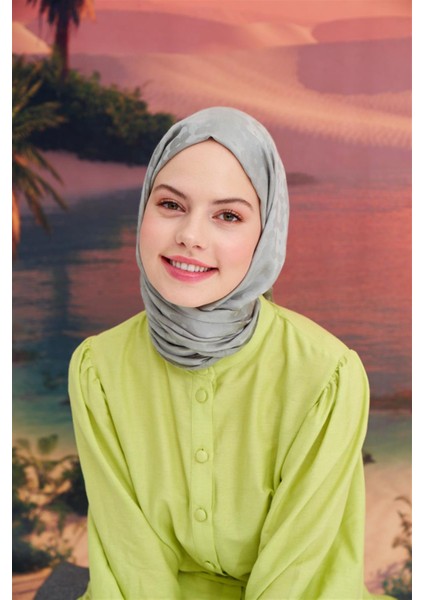 Çiçek Desen Jakar Italyan Ipekli Şa Açık Gri indirimleri