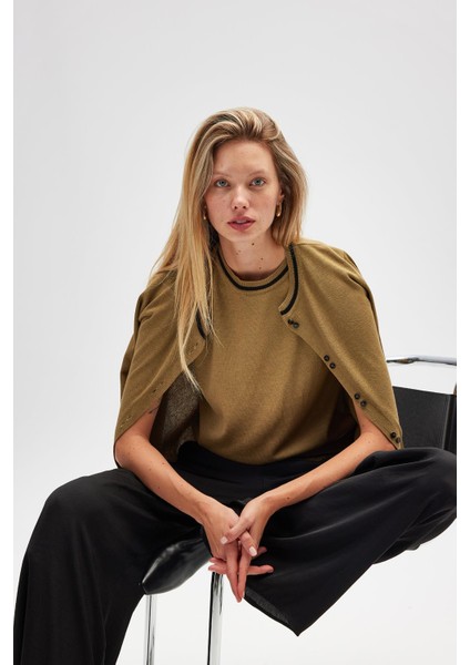 Risa Düz Örgü, Kadın Triko Hırka - Zeytin Yeşili fırsatları