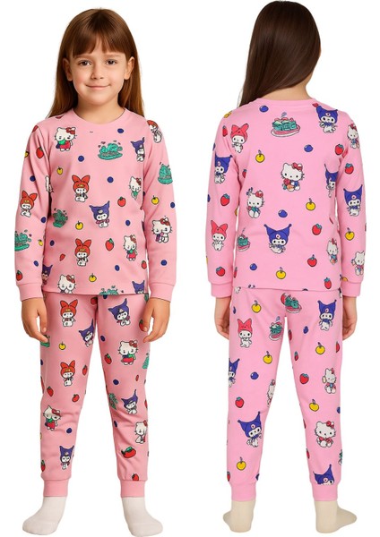 Cute Hello Kitty ve Kuromi Desenli Kız Çocuk Pijama Takımı indirimleri