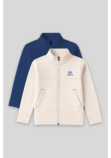 Standart Fit 2li Paket Bej-Parlament Erkek Çocuk Sweatshirt - 11245