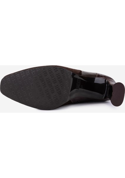 Kadın Hakiki Deri Kahverengi Topuklu Bot 33 8500 Bn Bot SK25-26 Khv Suet/khv Kroko fırsatları