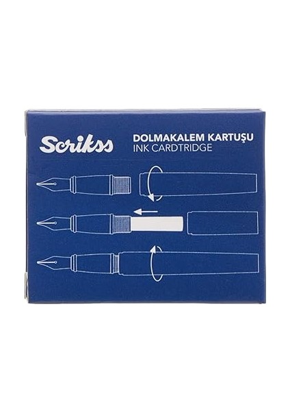 Kartuş Dolma Kalem Kartuşu 6'lı Blister 10'lu Paket Mavisiyah modelleri