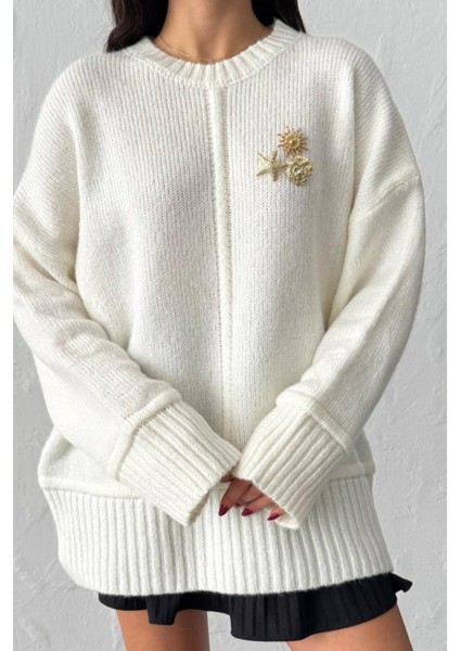 Alora Oversize Beyaz Kazak fiyatları