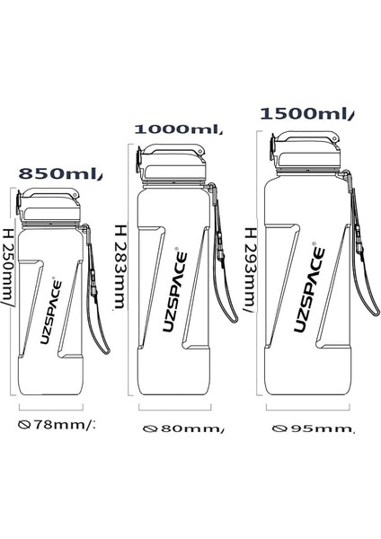 Fiftyfifty Pipetli 1000ML -Büyük Boy- Tritan Su Matarası Kırmızı modelleri