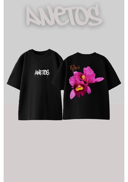 Opeth 7 Tasarım Sırt Baskılı Pamuk Siyah Oversize T-Shirt