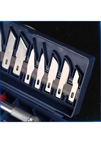 Zanaat 16 Parça Hobi Gravür Ahşap Heykel Çömlek Oyma Şekil Verme 13 Maket Bıçak Neşter Seti