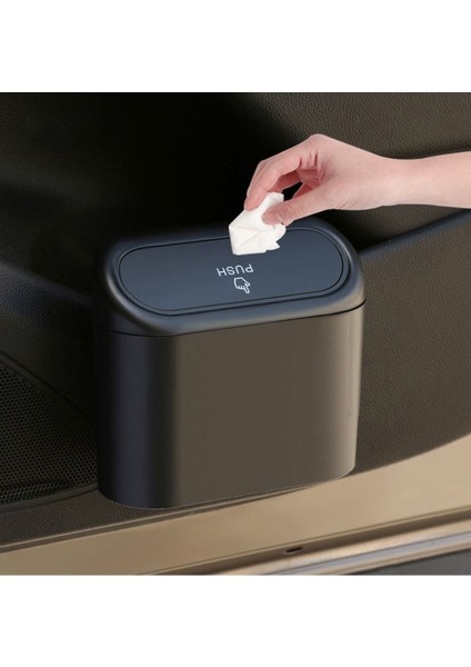 Sıvı Geçirmez Araba Çöp Kutusu Portatif Araç Içi Taşınabilir Kapaklı Çöp Kovası Kapaklı Kova