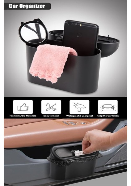 Sıvı Geçirmez Araba Çöp Kutusu Portatif Araç Içi Taşınabilir Kapaklı Çöp Kovası Kapaklı Kova modelleri