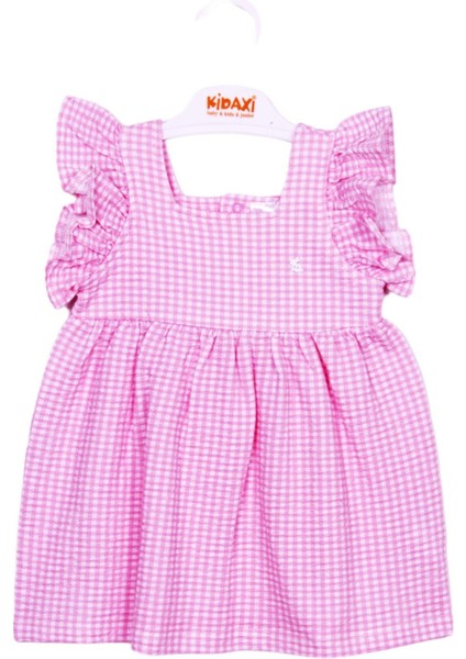 Minik Kare Desenli Elbise