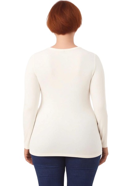 Kadın V Yaka Uzun Kollu Esnek Örme Vücuda Oturan Bluz Kaliteli Şık Rahat Modern Zarif Günlük fırsatları