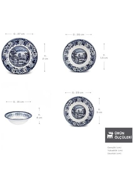 Old Town 24 Parça 6 Kişilik Yemek Takımı modelleri