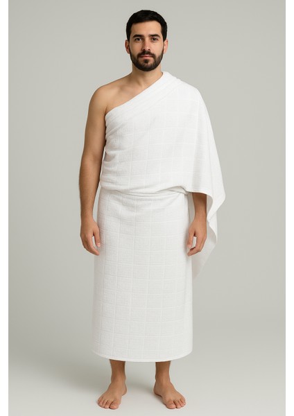 Kareli Ihram 100X 210 cm Pamuklu Hac Ibadetinde Kullanılan