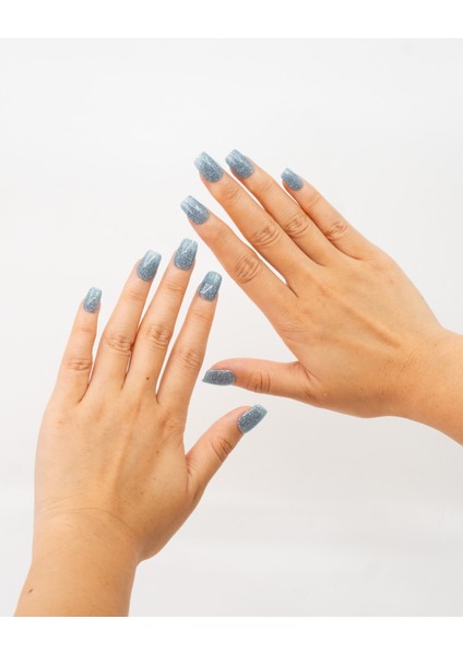 10'lu Mavi Kısa Balerin TT1244 Tekrar Kullanılabilir El Yapımı Protez Takma Tırnak - Mavi-S fiyatları