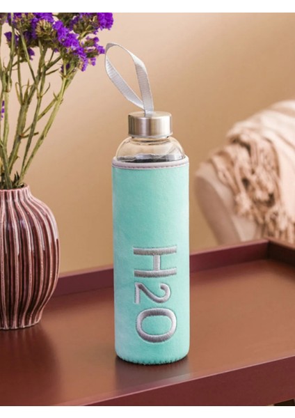 H2O Peluş Kılıflı Cam Matara 600 ml