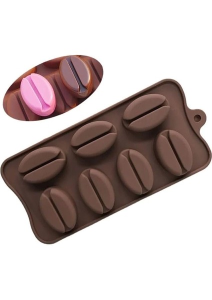Kahve Çekirdeği Şeklinde Pratik Silikon Çikolata Kalıbı, Dayanıklı Esnek Silikon Kahve Buz Şeker Yapma Kalıbı fiyatları